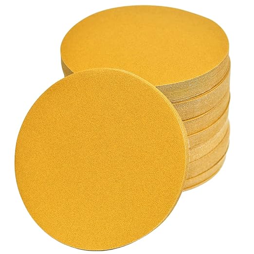 6-Inch No-Hole Hook and Loop Sanding Discs 180-Grit, Random Orbital Sandpaper for Automotive and Woodworking, 100-Pack