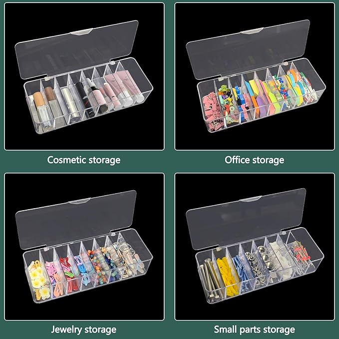 DUOFIRE 2 Pcs Cord Organizer with 16 Cable Ties, Clear Acrylic Cable Organizer Charger Organizer Electronics Organizer with Lid for Home Office Desk Organizers and Accessories