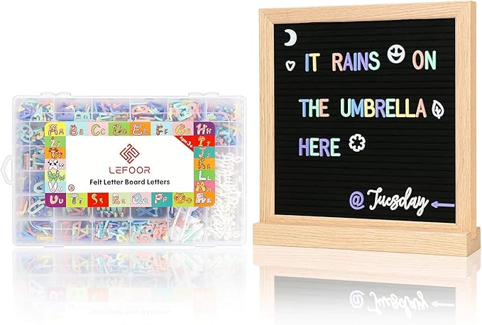 Letter Board Letters Only,850 PRE-Cut Characters (3/4 Inch,in 5 Colors) with Sorting Tray,Felt Letter Board Letters (Choice C)