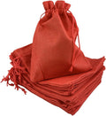 Palmhomee Pack of 25 Burlap Gift Bags with Drawstring Linen Jewelry Pouches Wedding Hessian Jute Bags for Birthday and Treat Pouches Party Wedding Favors Gift (7x9 Inch, Red)