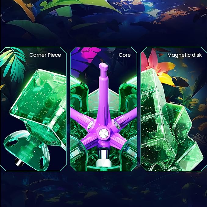 GAN 15 Maglev EmeraldoX Summer Limited Edition, Speed Cube 3x3 Magnetic Speedcube Ultra-Lightweight (Under 60g) Brain Teasers Puzzle Fidget Toy for Kids Adults, Latest Flagship