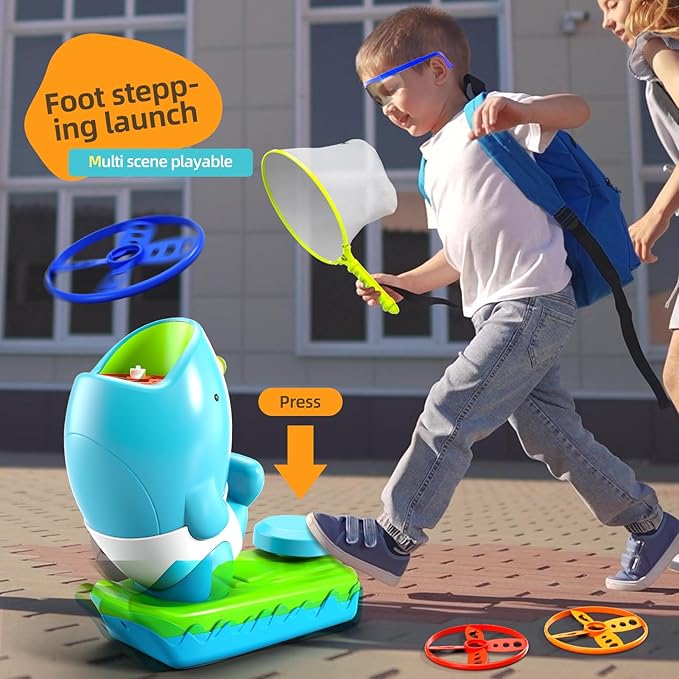 29 PCS Flying Disc Launcher Outdoor Indoor Game Toys Gifts for 3 4 5 6 Year Old Kids, Outdoor Outside Game Toys for Kids Boys Ages 3-5 4-8, Ideal 3 4 5 6 Year Old Boys Birthday Gifts