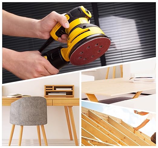 S SATC 5 Inch Sanding Discs Hook and Loop 150 PCS Sandpaper Discs Premium Aluminum Oxide 120 Grit for Random Orbital Sander