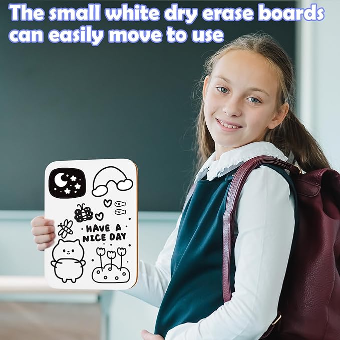 Small White Board Dry Erase 5x7 Inch Mini Whiteboard Small Dry Erase Board with Markers Erasers Double Sided Dry Erase Lapboards for Students Teachers School Supplies Meeting Voting Games (1)