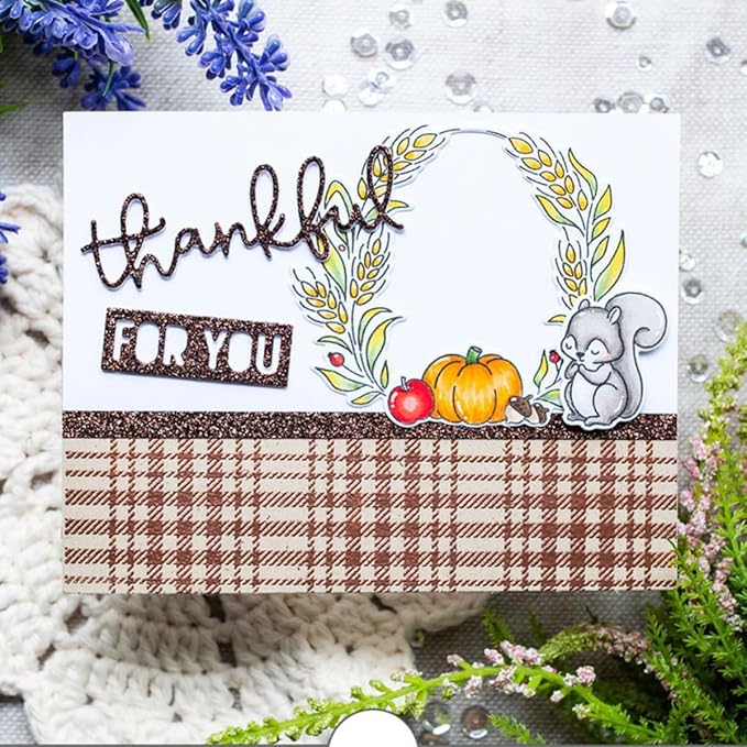 Metal Cutting Dies DIY Merry Christams Embossing Stencil Template Scrapbooking Card Making Mold Photo Album Arts Crafts Tools (Thankful Grateful for you-10.5x5.4cm)