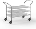 24" W x 42" L x 36" H Chrome Heavy Duty Utility Cart | 3-Tier | NSF Commercial Storage Rack Mobile Unit | Storage and Mobility Solution for Your Business