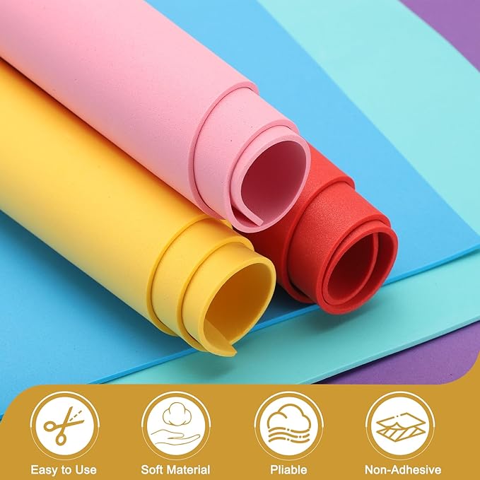 uxcell 10 Pcs Dark Blue EVA A4 Foam Sheets Crafts, 12 x 8 Inch Foam Paper for DIY Crafts Project Classroom Scrapbook Art Cards Home Office Decoration (2mm Thick)