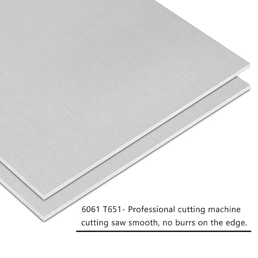 4Pack 6061 T651 Aluminum Sheet Metal 5 x 10 x 1/8 (0.125”) Inch Plain Thin Aluminum Plate Welding Practice kit for Beginners, Heat Treatable Rectangle 3MM Aluminum Metal Plate for Welding, Industrial