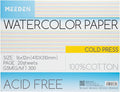 MEEDEN Watercolor Paper Block - 100% Cotton Watercolor Paper Pad of 20 Sheets, 140lb/300gsm, Acid-Free Art Paper for Watercolor, Gouache, Ink and More, 16" x 12" Cold Press