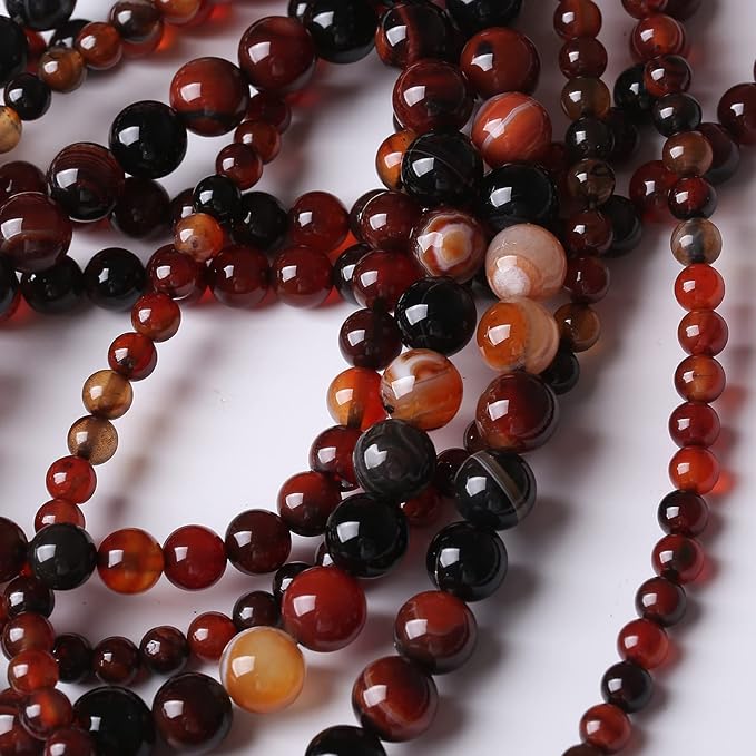 36PCS 10MM Red Persian Agate Stone Beads Energy Healing Beads for DIY Jewelry Bracelet Necklace Making for Jewelry Making15Inch…