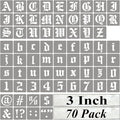 3 Inch Alphabet Letter Stencils for Painting - 70 Pack Old English Letter Stencil Templates with Numbers and Signs for Painting on Wood, Reusable Letters Stencils for Chalkboard Wood Signs & Wall Art