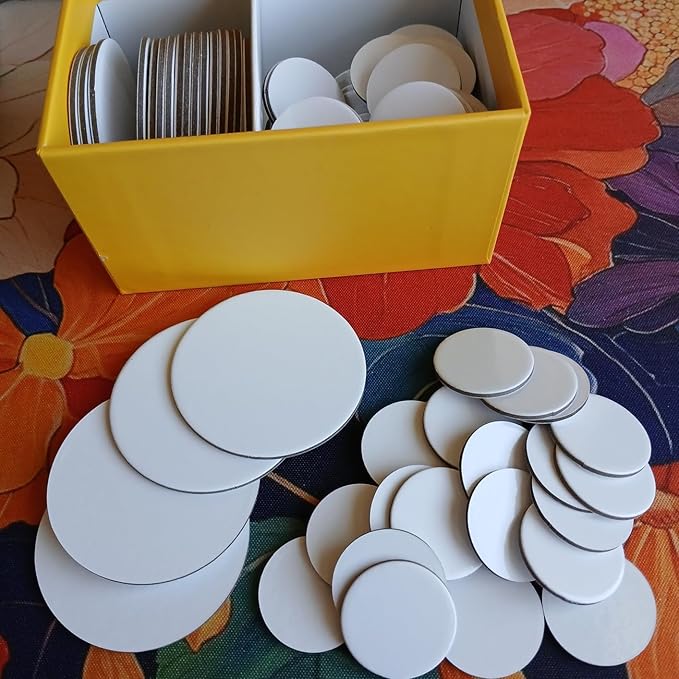 Futhark 100 Dry Erase Tokens for DND – Writable RPG Tokens in 2 Sizes for Combat Tracking, Initiative, Conditions, and Effects – Reusable Circle Markers for Tabletop Games