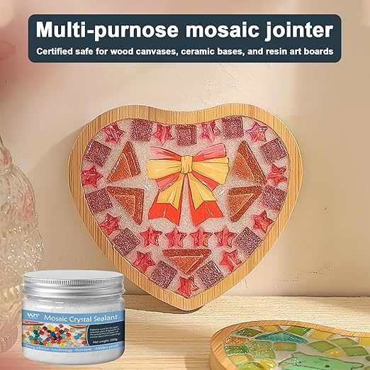 Professional Mosaic Grout for Crafts White - Quick-Dry Crystal Tile Grout with Contrast Color Technology, DIY Art Supplies for Mosaic Glass Decor, Handmade Gifts & Home Improvement Projects