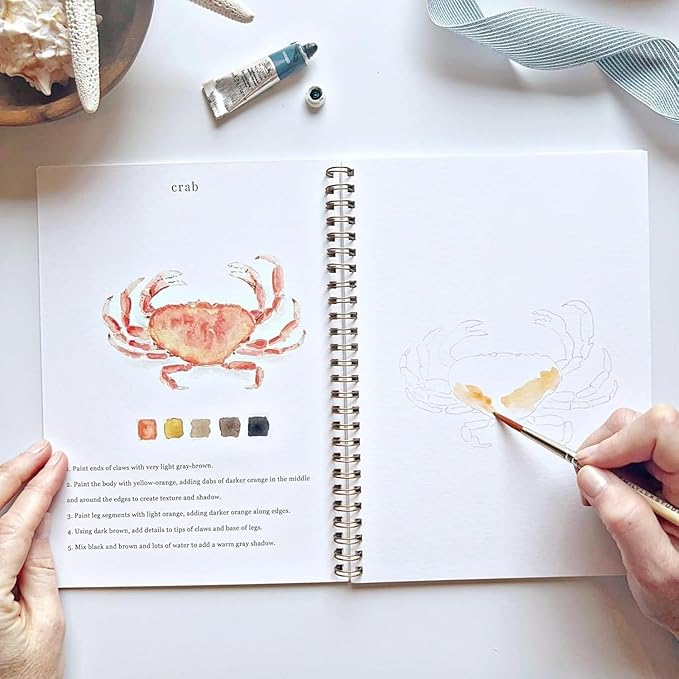 Watercolor Workbooks, Beginner Watercolor Painting Kit – 12 Colors Paint Set with Brush