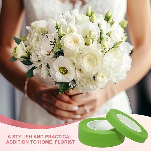 MECCANIXITY 3 Rolls Floral Tapes, 30 Yard x 1/16 in Florist Crepe Flowers Bouquets Tape Adhesive Waterproof for Flower Arranging Wrapping, Fruit Green