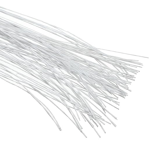 PATIKIL 28 Gauge 16" Floral Stem Wire, 100 Pcs Paper Wrapped Iron Artificial Flower Stem Accessories for DIY Bouquet Stem and Craft Decoration, White