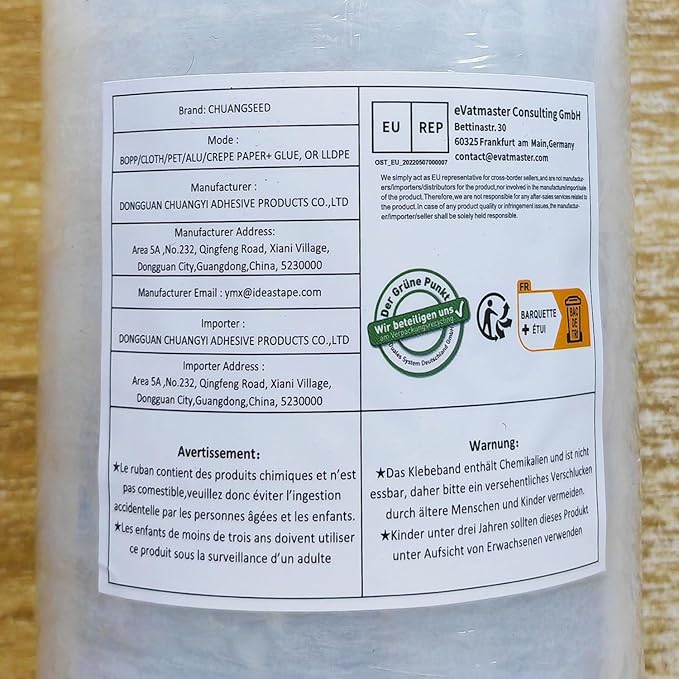 4-Pack Industrial Mini Clear Stretch Wrap Film 80 Gauge 5.1" 1000ft for Pallet Wrap, Durable Self-Adhering Packing, Moving, Packaging, Heavy Duty Shrink Film Chuangseed