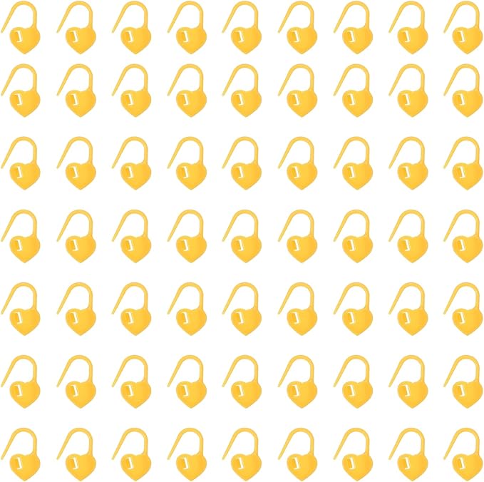 uxcell 400pcs Stitch Markers for Crocheting, Heart Shaped Crochet Marker Needle Clip Counter for Knitting Clothing Tag DIY Craft,Yellow