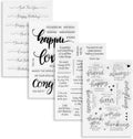 UCEC 4 Sheets Words Clear Stamps in Classic for Card Making Silicone Stamp with Scripture Greeting Words Pattern for Valentines Holiday Birthday Card and Scrapbooking Journal, Christmas Stamps