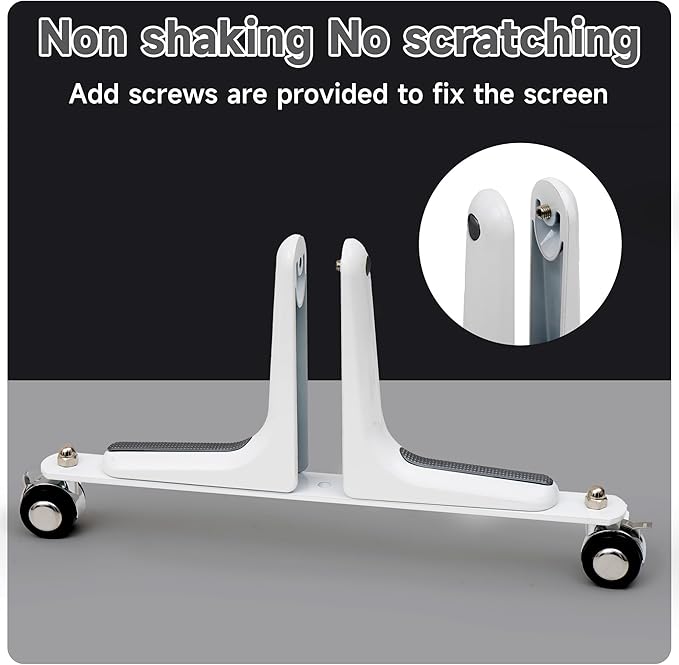 MYOYAY 2 Packs Room Divider Stand, Folding Room Divider Feet with Stainless Steel Wheels, Privacy Screen Holder Stabilizer Feet for Hotel Home Office (White)