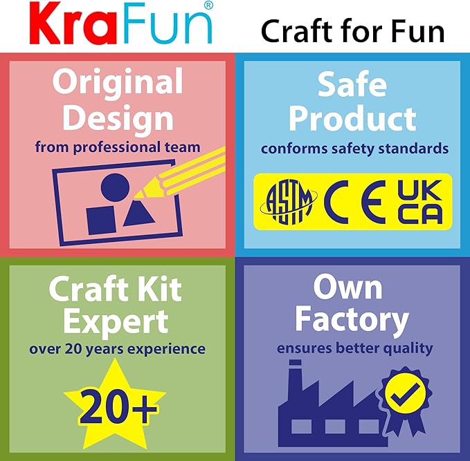 KRAFUN Felt Sticker Kit for Beginner Young Girls and Kids Arts & Crafts, Pack of 500+ Assorted Scrapbook Stickers Alphabets, Numbers, Fun Shapes, Preschool, Children Early Learning, self Adhesive