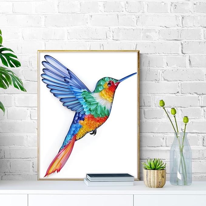Uniquilling Quilling Kit for Adults - Hummingbird Paper Quilling Kit with Tools & Manual, DIY Craft Kit, 8 x 1 x 0.7 inches, Not Foldable