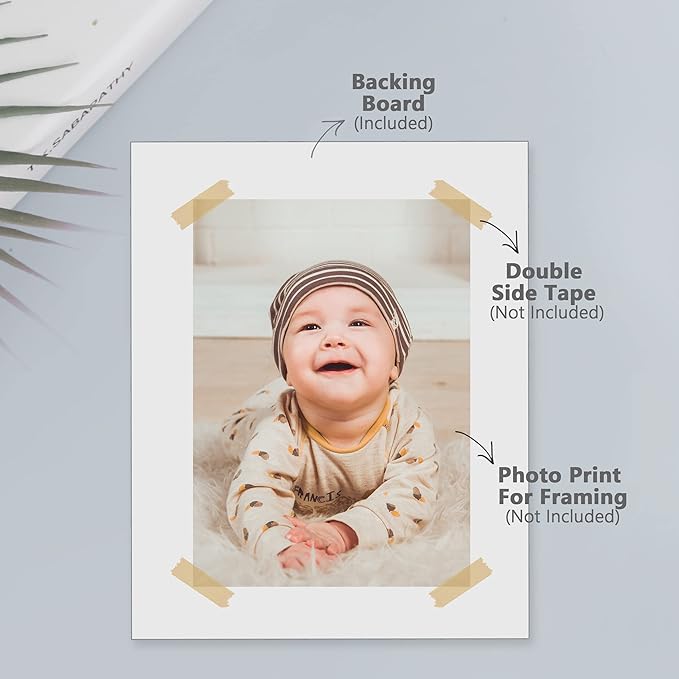 10 Pack Backing Boards, 16x20 Uncut White Mats Matboards, Acid-Free Backerboards for Art Prints, Ideal for Photos, Pictures, Prints, and Frames