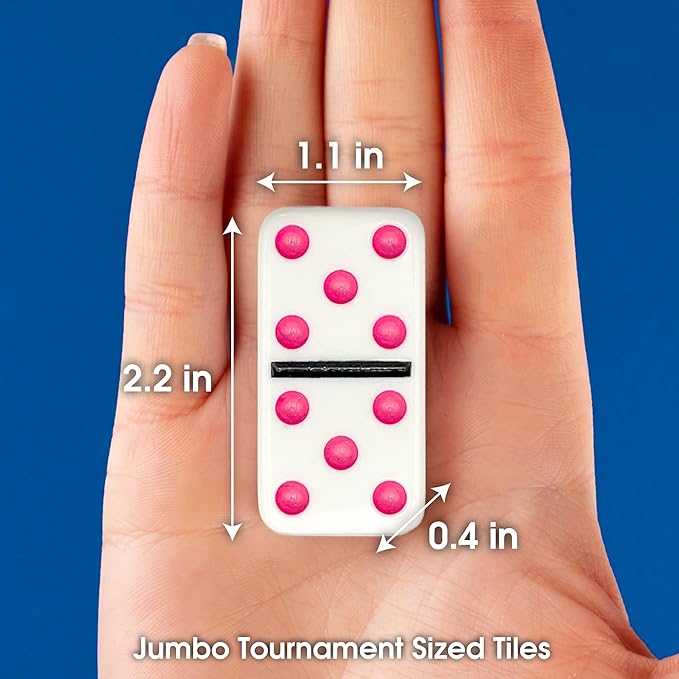CHH 2322 Double 6 Jumbo Dominoes with Color Dot, 8.25-inch Length