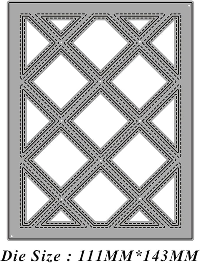 Cutting Dies Metal Stencils Scrapbooking Tools Flowers Lace Frame DIY Embossing Template for Paper Card Making Album Arts Crafts Supplies (Diamond Grid-14.3x11.1cm)