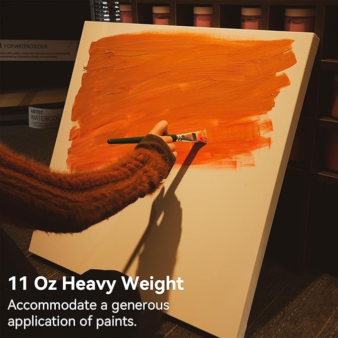 PHOENIX 16x20 Inch 2 Pack Gallery Canvas - 1.5 in Thick Large Canvases for Painting - Deep Edge 100% Cotton 11 Oz. Gesso Primed White Blank Professional Canvas Oil & Acrylic Paints