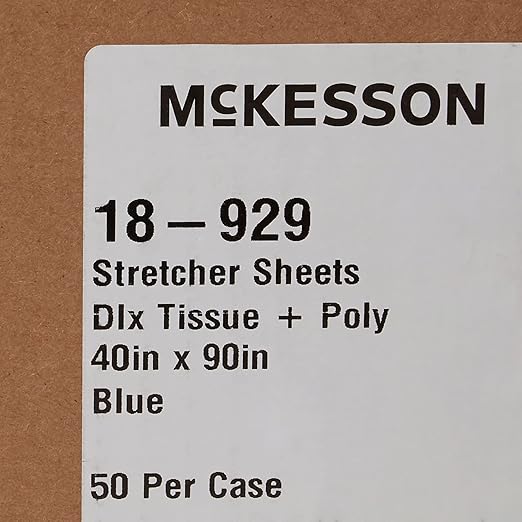 McKesson Drape Sheets [50 Count] Disposable Stretcher Sheet for Bed, Massage, Exam, Medical, Tissue/Poly, Latex-Free, 40 x 90 in, Blue