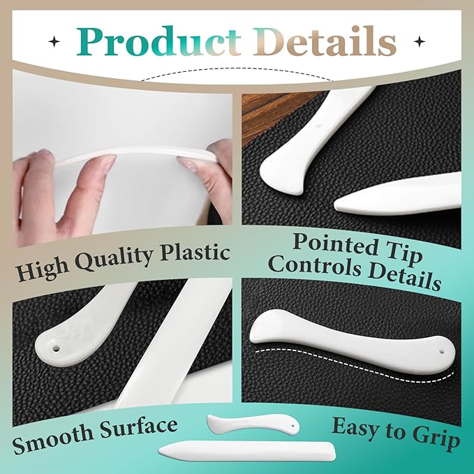 20 Pcs Bone Folder Tool - Plastic Bone Folder Paper for Card Making, Leather Cards, DIY Handmade Burnishing, Bookbinding Scoring, Folding Creasing Crafting Origami and Office Supplies