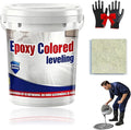 Epoxy Floor Paint, Epoxy Colored Sand Floor Paint, High-Gloss Marble Effect Self-Leveling Coating, Waterproof, Non-Slip, Ultra-Durable for Garage, Basement, Wood Floors (Beige,11 lb)