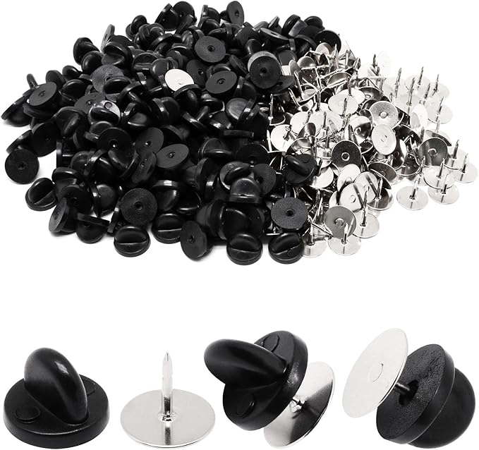 100set Rubber Pin Backs,Blank Pins Scatter Butterfly Clutch Pin Holder Enamel Pin Locking Backs Jewelry Pin Backings Clasp for Brooch Lapel Hat Uniform Badges Tie Tack
