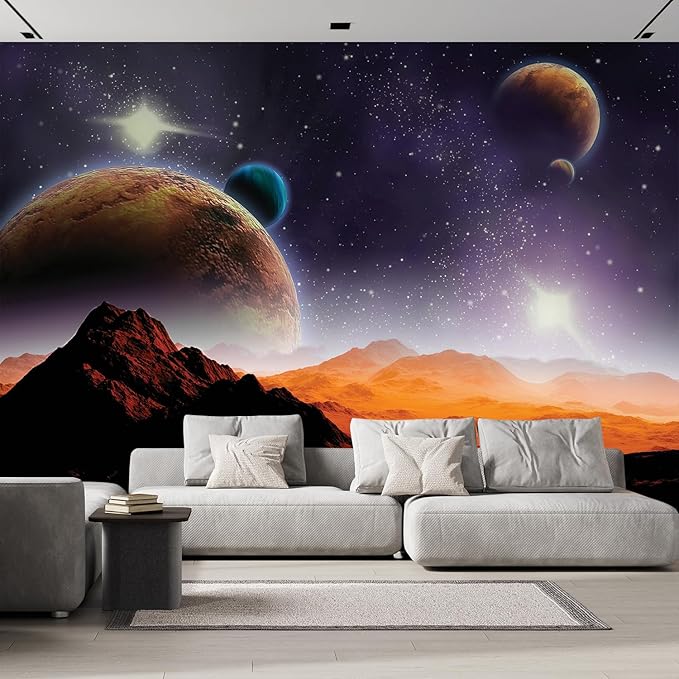 wall26 Wall Sticker/Wall Mural Peering into a Vibrantly Colored Space, Not Peel and Stick, Non-Woven Wallpaper Decorative for Bedroom, Living Room, Office - 120x168 inches