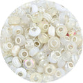 LAIDANLA White Mix Large Hole Beads, 100pcs 15mm Round European-Style Resin, Plastic, Acrylic Craft Beads for Jewelry Making, Bracelet, Necklace, Decoration