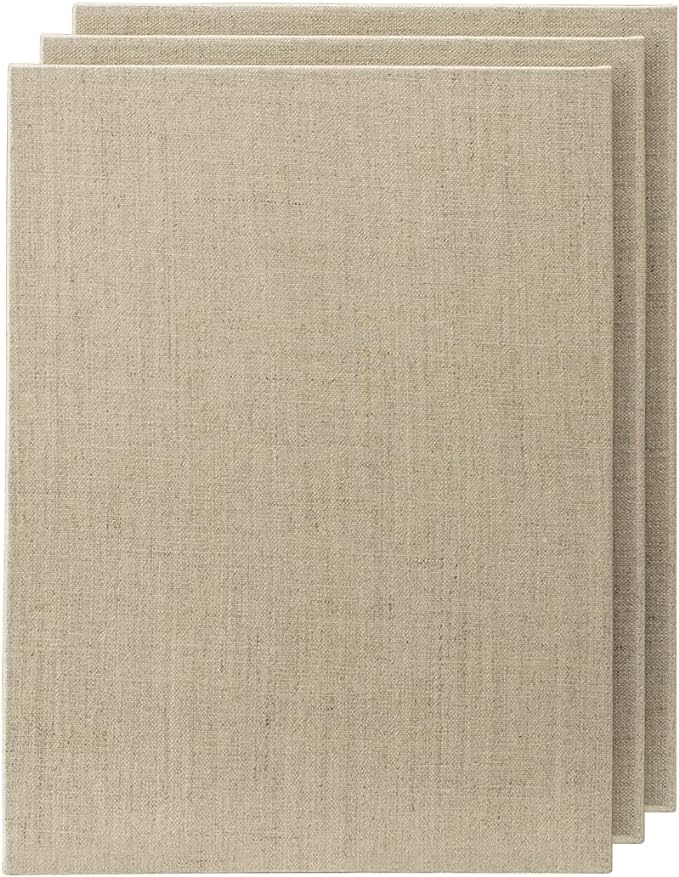 Senso Clear Primed Linen Panels - 11x14-3 Pack of Panels for Painting Oils, Acrylics, Pastels and More