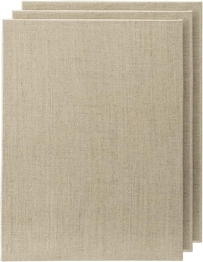 Senso Clear Primed Linen Panels - 3x3-3 Pack of Panels for Painting Oils, Acrylics, Pastels and More