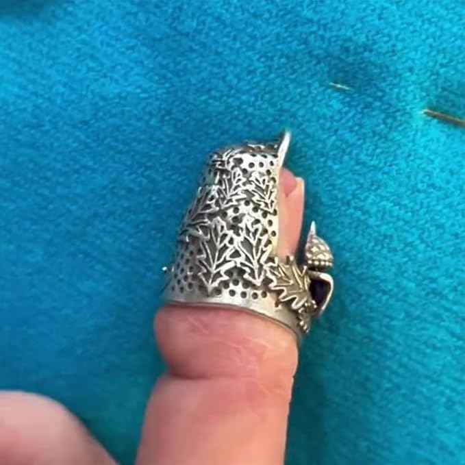 Open Nail Acorn Thimble, Thimbles for Hand Sewing, Metal Thumb Thimble Shield Accessories, Sewing Thimble Finger Protector for Needlework, Hand Embroidery Craft-1pcs