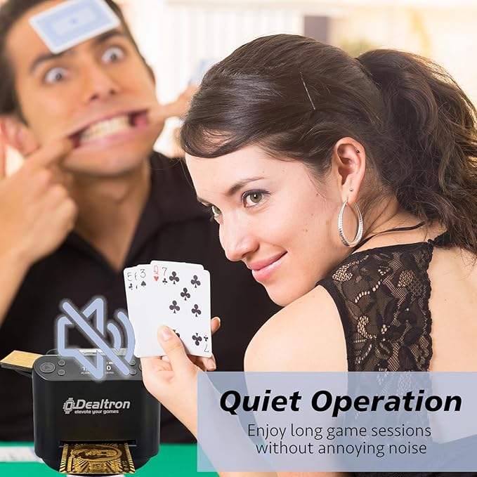 All-in-One Automatic Card Shuffler and Dealer,with 4 Remotes,Programmable Dealer,Card Shuffler 2 Deck,360° Rotation,Ultra Quiet,Rechargeable,up to 12 Players,for All Card Games (Jet Black)