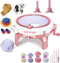 SENTRO 48 Needles Knitting Machine with Row Counter and Plain/Tube Weave Conversion Key, Efficiently DIY Scarf Hat Sock (48 Pink)