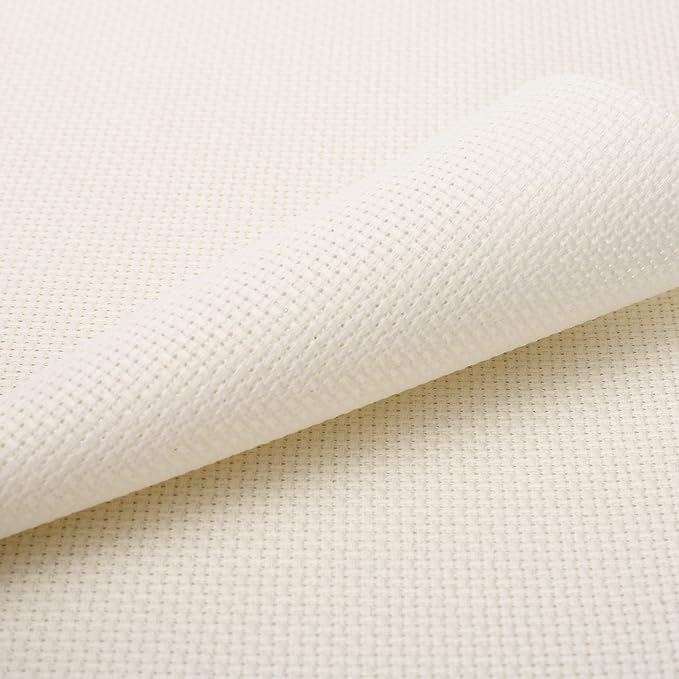 Aida Cloth 14 Count Cross Stitch Fabric,19×28inch (14CT, Off White)
