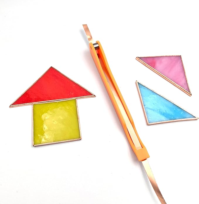 Copper Foil Hand Foiler for Stained Glass, 7/32" and 1/4" Hand Foiler Tool Kits, Orange