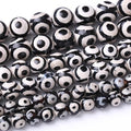 36PCS 10MM Natural Tibetan Stone Beads Round Loose Stone Beads for Jewelry Making DIY Energy Stone Healing Power Bracelet 15"