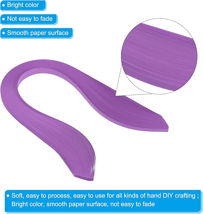 PATIKIL Quilling Strips Paper 600pcs 5mm 39cm Origami Paper Quilling Kits for Art DIY Hand Craft Christmas, Violet Purple