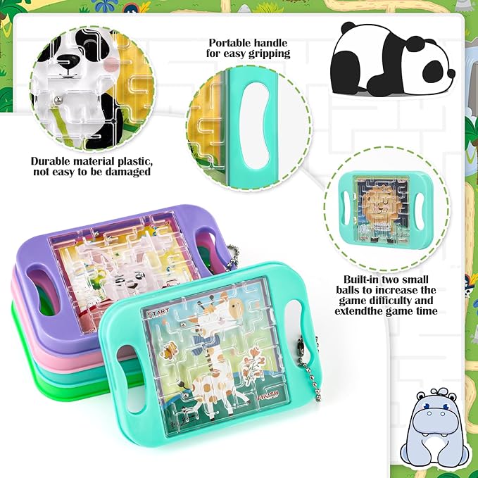 Maze Puzzle Keychain Cubes Bulk Christmas Maze Game Puzzles Keychain Cubes Handheld Brain Teaser Puzzle Party Favors for Kids Students Christmas Stocking Stuffer Gifts