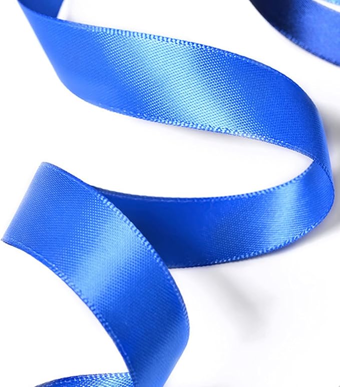 5/8" x 100 Yards Royal Blue Polyester Satin Ribbon Single Faced Bulk Fabric Ribbons for Gift Wrapping, Crafting, Bows Making, Sewing, Wedding, Home Decor