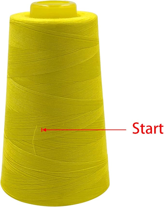 Tortoise 4 Cones of 3000 Yards Each Spool Thread for All Purpose, Serger, Overlock, Quilting, Sewing Machine - 100% Polyester - 40S/2 Lemon Yellow
