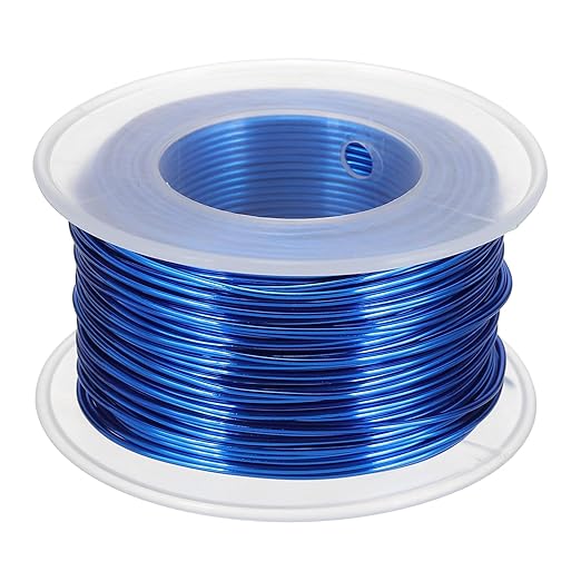 uxcell 18 Gauge / 1mm Anodized Aluminum Wire for Jewelry Craft Making, 102 Feet Bendable Flexible Wire for DIY Home Decor Gardening Sculpture, Dark Blue