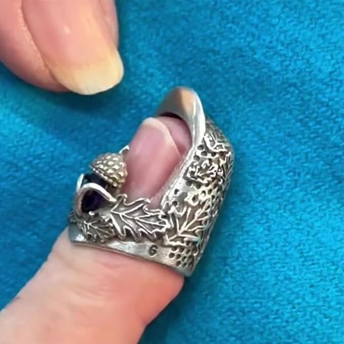 Open Nail Acorn Thimble, Thimbles for Hand Sewing, Metal Thumb Thimble Shield Accessories, Sewing Thimble Finger Protector for Needlework, Hand Embroidery Craft-3pcs